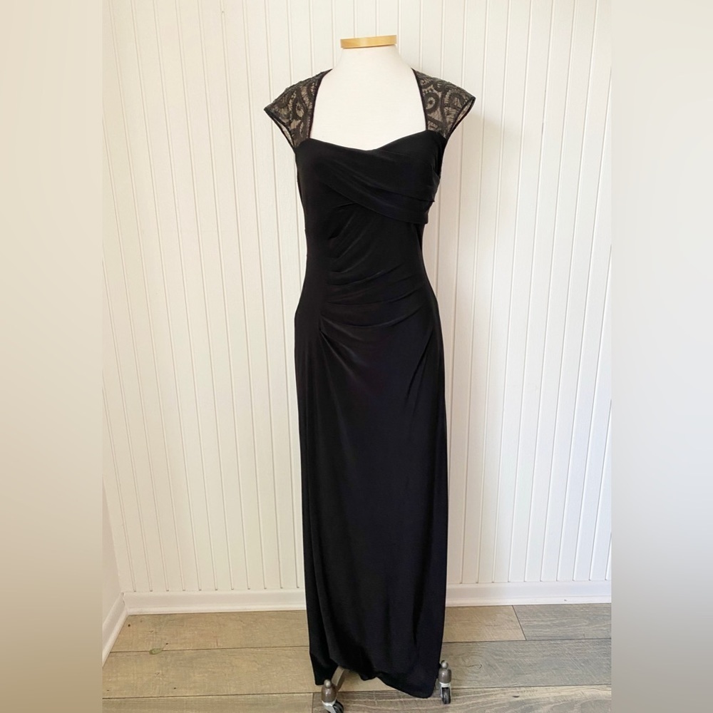 Lauren Ralph Lauren Black Long Gown Dress Sequins Size 10